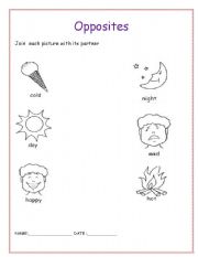 English Worksheet: opposites