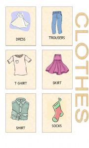English Worksheet: Clothes Flashcards