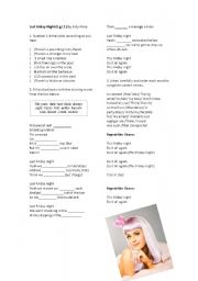 English Worksheet: Last Friday Night - Katy Perry