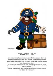 English Worksheet: TREASUE HUNT