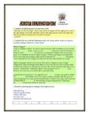 English Worksheet: ANGER MANAGEMENT