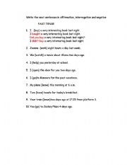 English worksheet: Simple tense  