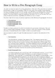 HOW TO WRITE A FIVE PARAGRAPH ESSAY