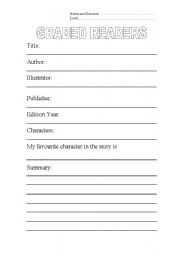 English worksheet: graded readers