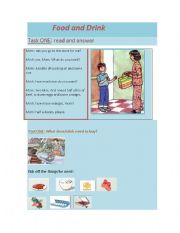 English Worksheet: food and drink