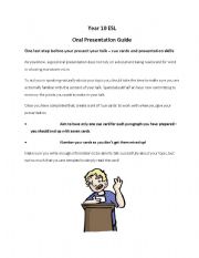 English Worksheet: Oral Presentation Skills