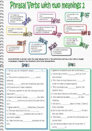 Phrasal Verbs with two meanings 2/3