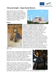 English Worksheet: Reading - Hagia Sophia Museum