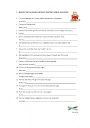 English Worksheet: rewriting sentences