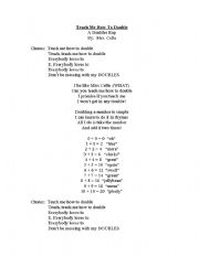 English Worksheet: Doubles Rap