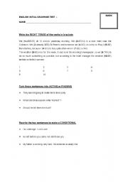 English worksheet: Pre-Test