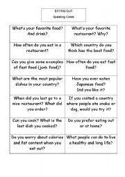 English Worksheet: Eating Out - Food and Restaurants