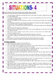 English Worksheet: SITUATIONS-4