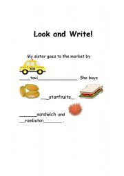 English Worksheet: Look and write!!