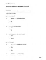English worksheet: Quiz for elementary students
