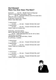 English Worksheet: music have you ever seen the rain