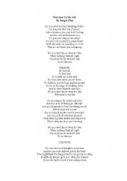 English Worksheet: Welcome to my life - song