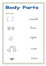 English worksheet: Parts of the body 