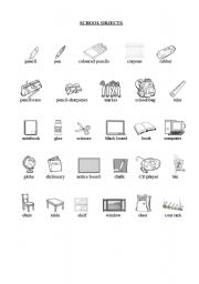 English Worksheet: School objects
