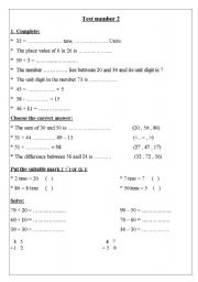 English worksheet: Math
