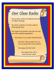 English Worksheet: Class Rules