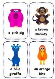 English Worksheet: funny animals flashcards