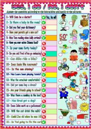 English Worksheet: Yes, I do / No, I dont