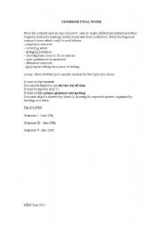 English Worksheet: grammar exercises