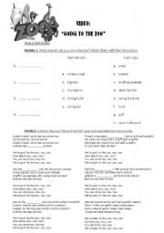 English Worksheet: SONG: GOING TO THE ZOO