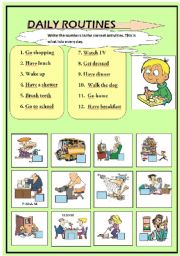 English Worksheet: Daily Routines