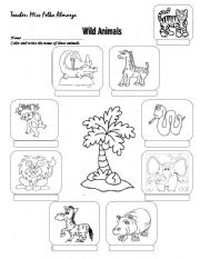 English Worksheet: wild animals