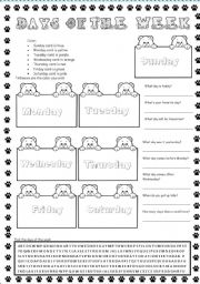 English Worksheet: Days of the week