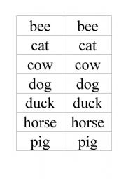 English Worksheet: Animals sounds-Find your partners