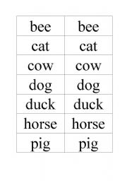 English worksheet: Animals sounds-Find your partners