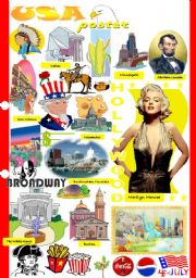 English Worksheet: USA poster