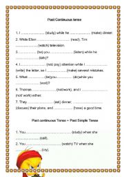 English Worksheet: Past continuous