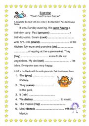 English Worksheet: past continuous