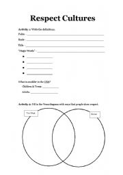 English worksheet: Respect Cultures