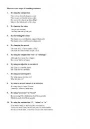 English Worksheet: Sentence transformation