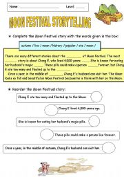 English Worksheet: Moon Festival storytelling
