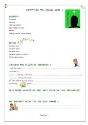 English Worksheet: Getting to know you - Student ID Form