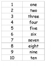 English worksheet: Memory card agme 1-10