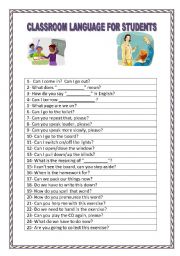 CLASSROOM LANGUAGE FOR STUDENTS. YOLANDA