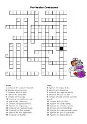 English Worksheet: Job crossword