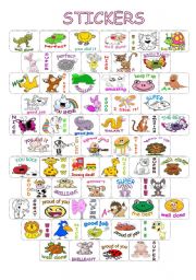 English Worksheet: stickers