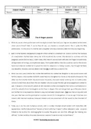 English Worksheet:    test  level 2 Secondary