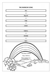 English Worksheet: The Rainbow Song