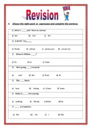 English Worksheet: REVISION