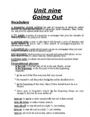 English worksheet: upstream 1 unit 9 worksheet