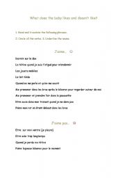 English Worksheet: What does the baby like?